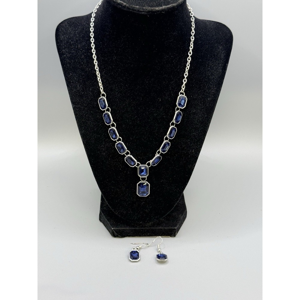 Paparazzi -The Right To Remain Sparkly - Blue Necklace and Earrings
